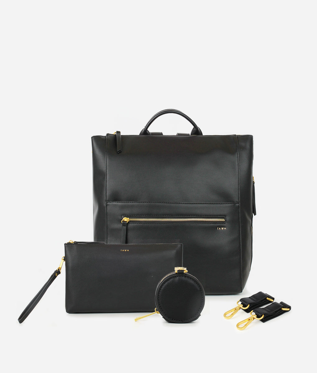 black square leather backpack The Square Diaper Bag Bundle