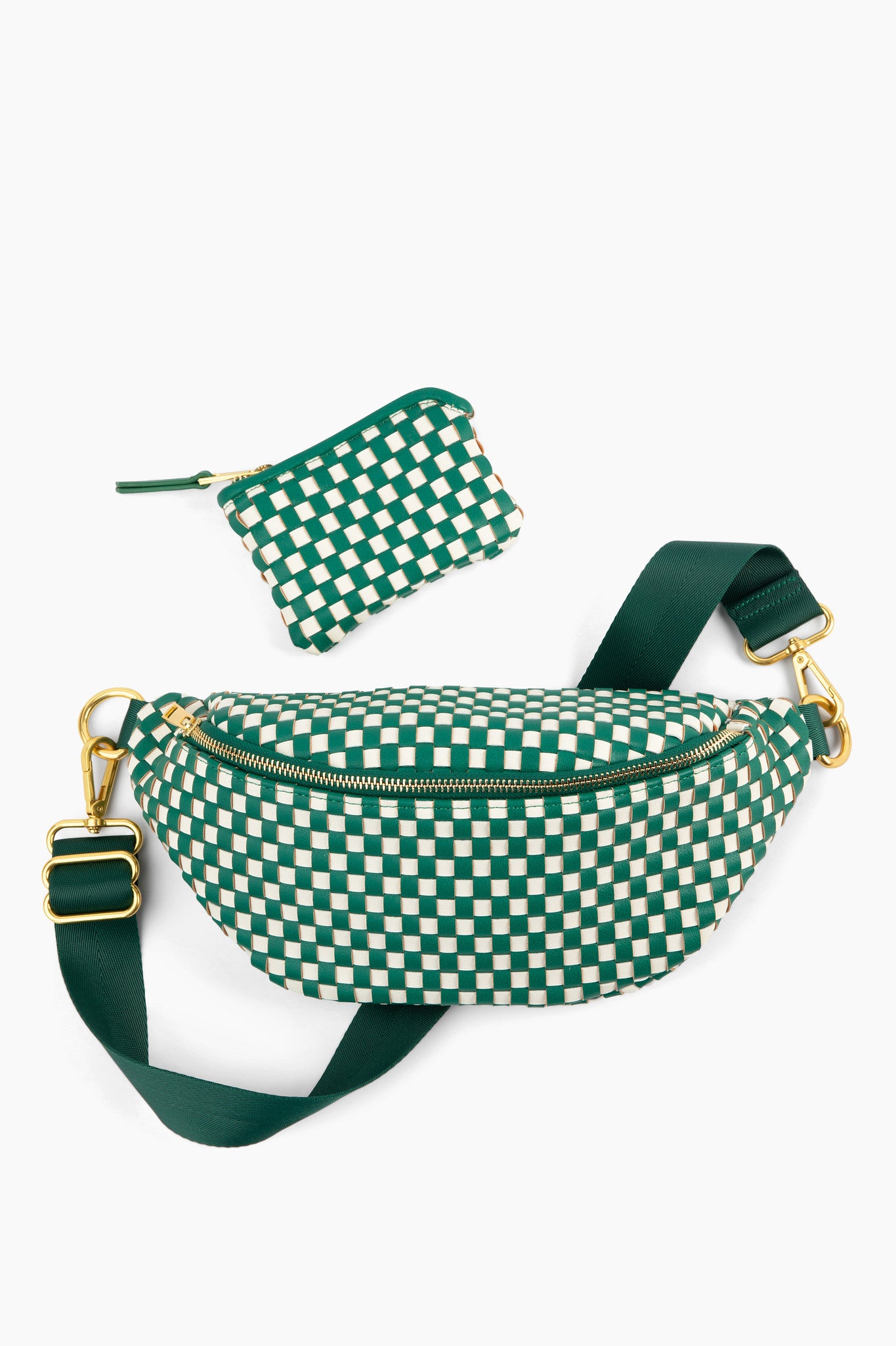 The Woven Wallet - Green/White