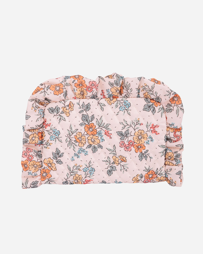 Floral-patterned clutch on a white background