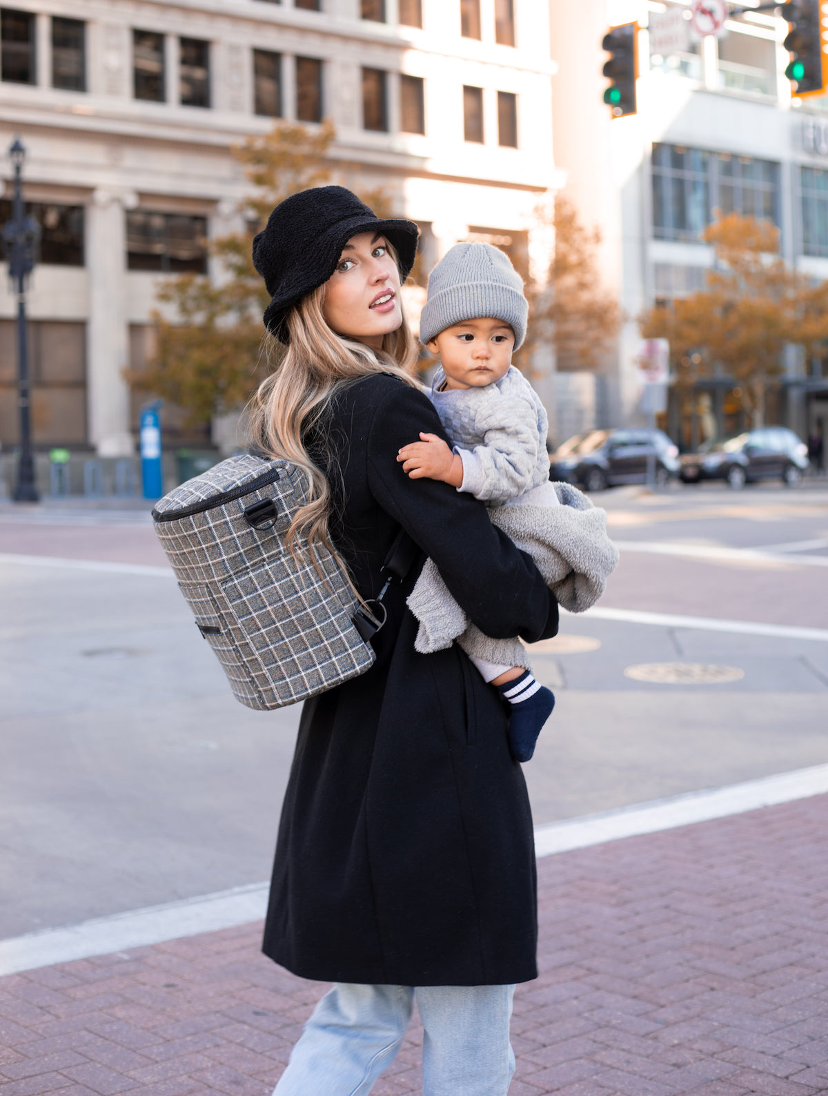 The Original Diaper Bag - Plaid Tweed