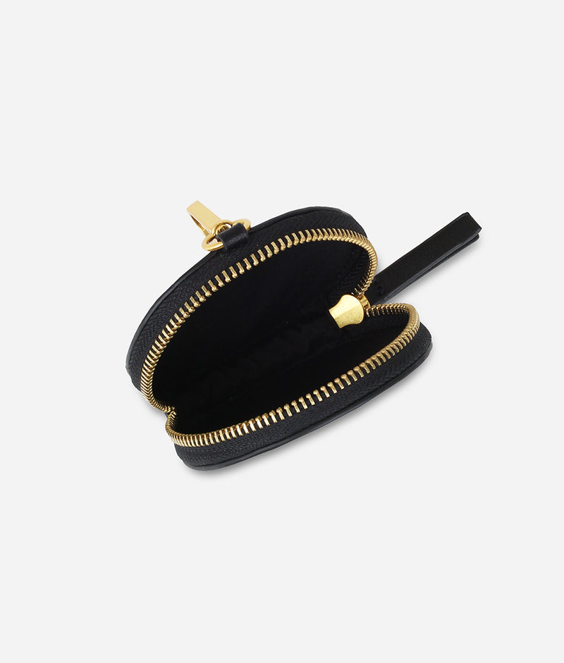 S black nylon curved coin purse