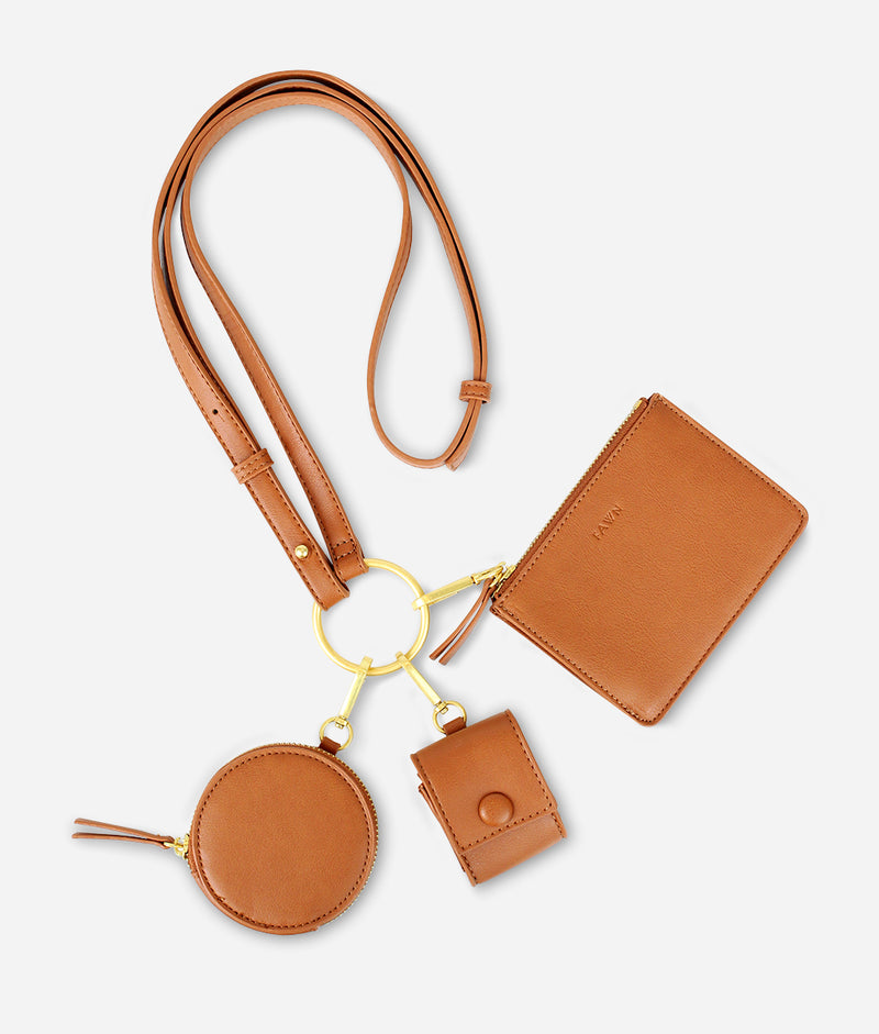 The Pouch Pendant Set - Brown