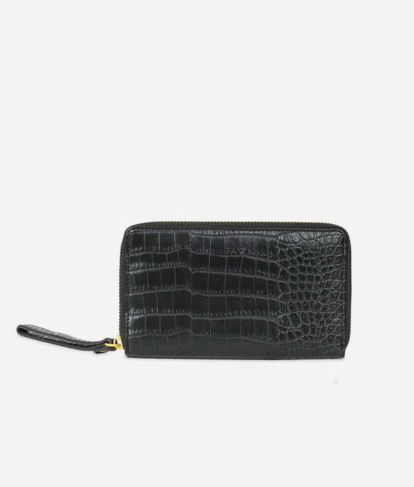The Wallet - Croc Black