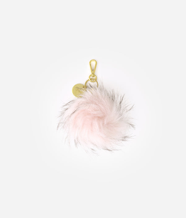 Fuzzy Mini Backpack Keychain - Blush Pink